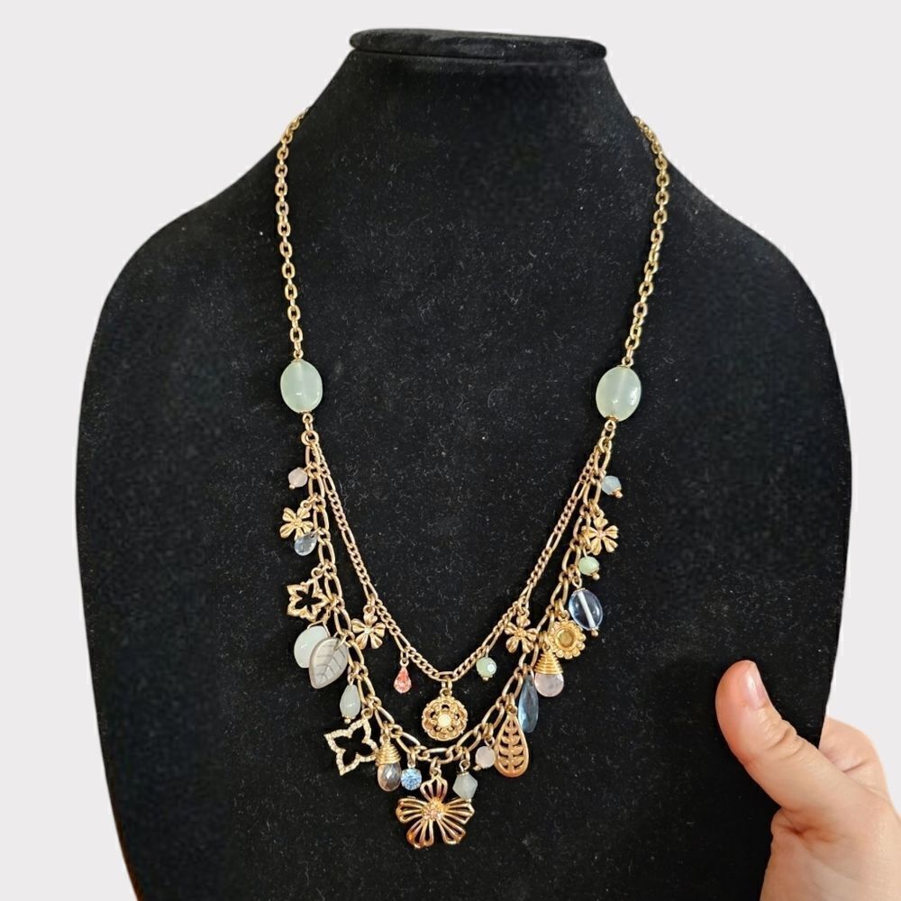 Park Lane Garden Party Glass Beaded and Swarovski Crystals Charm Necklace